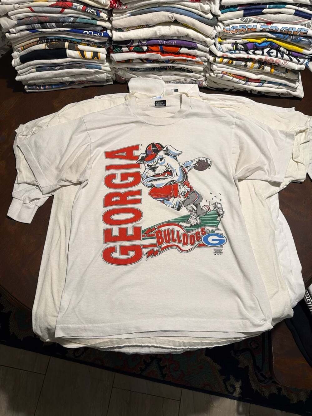 Vintage 90s Georgia Bulldogs Cartoon Mascot T-Shirt Screen Stars Best Size L